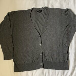 Banana Republic charcoal cotton/viscose lightweight Forever Sweater EUC